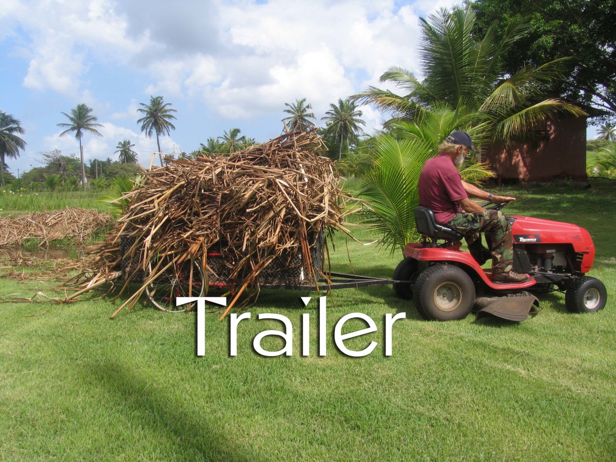 Ride on mower with trailer