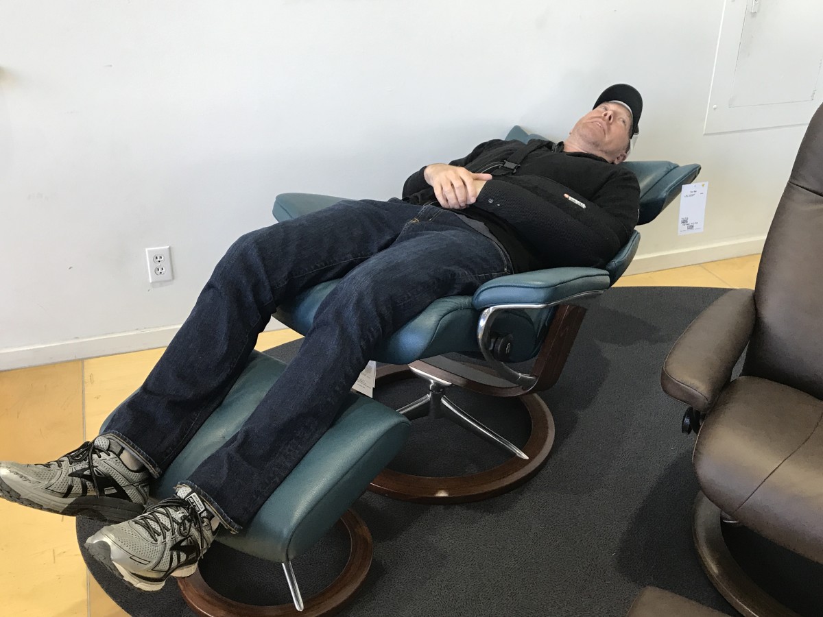 Relaxing in the Stressless Chair