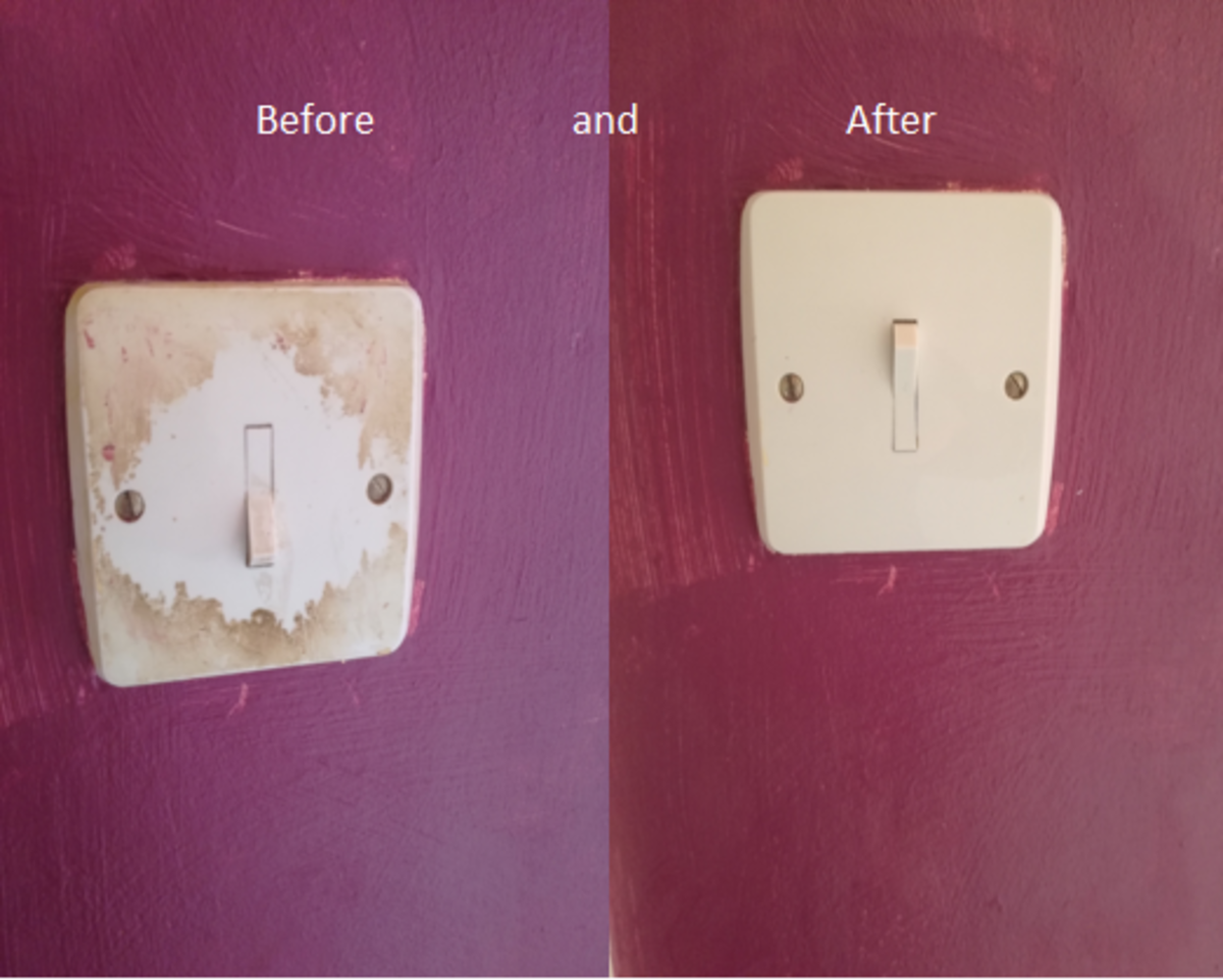 Light switches are often overlooked when cleaning. Over time, the oils and sweat from fingers can leave stains behind.