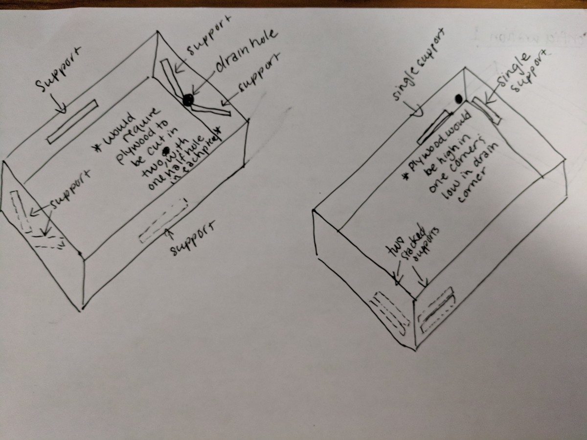 Diy porch potty with clearance drain