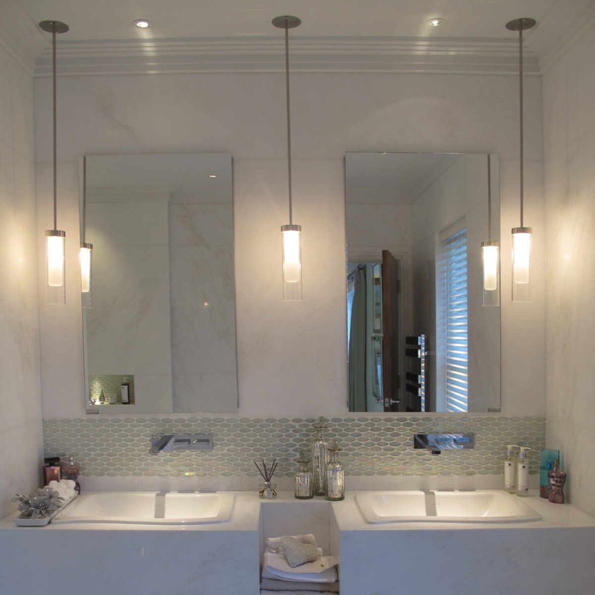 Pendant Lighting, How Low Should Pendant Lights Hang Over Bathroom Vanity