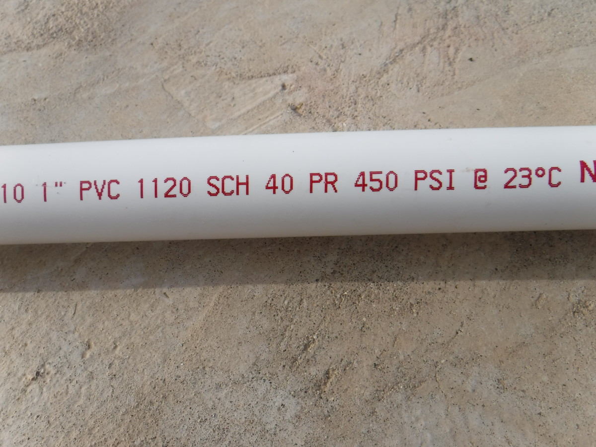1" PVC pipe, schedule 40