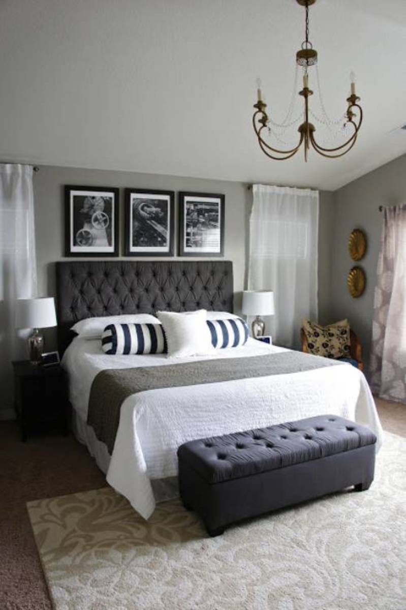 This monochromatic design adds dramatic personality with a hint of Hollywood Regency.