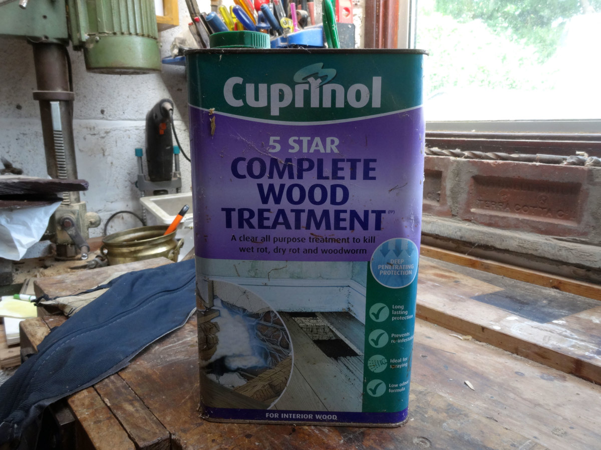The wood treatment I used to kill any lingering woodworms.