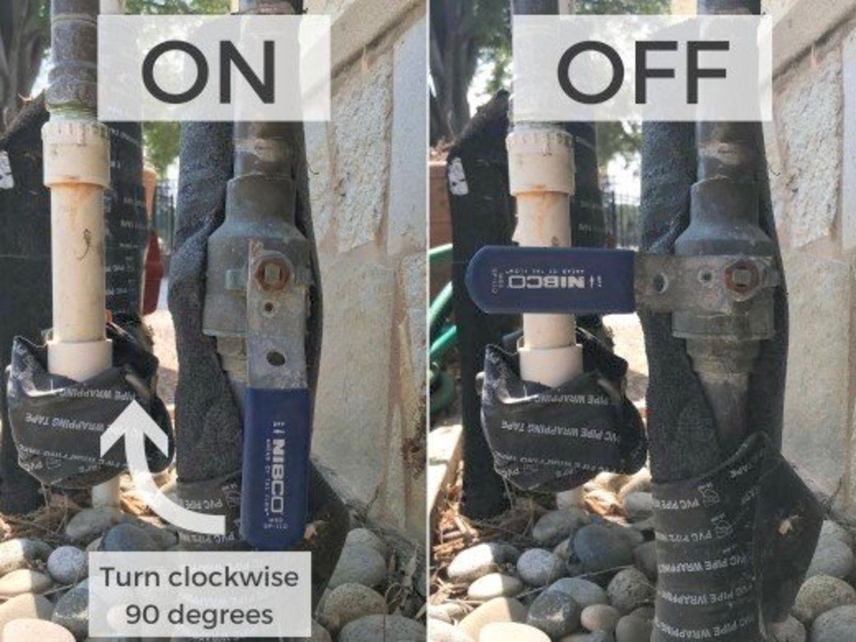 Turn the lever or wheel handle clockwise to shut off the water.