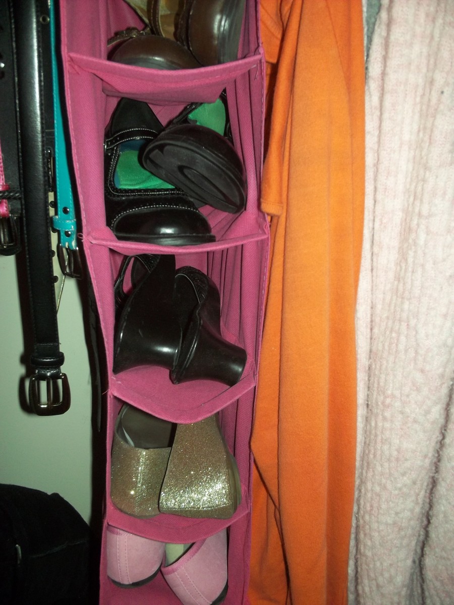 Closet shoe organizer.