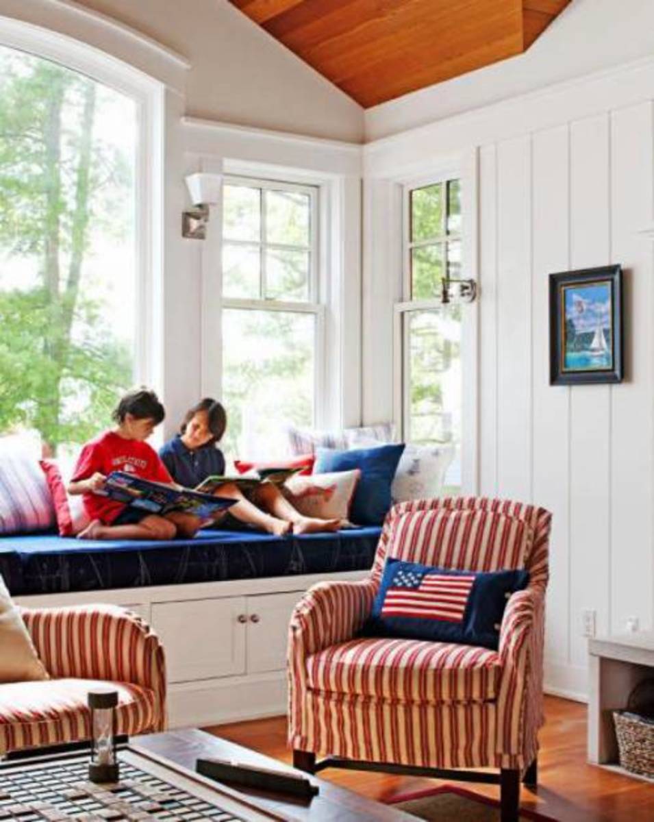 Find durable canvas slipcovers for your chairs and easily cleanable cushions during the kids' time off.