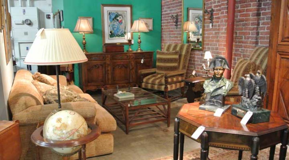 An estate sale is a great way to find budget-friendly vintage furniture and art with personality.