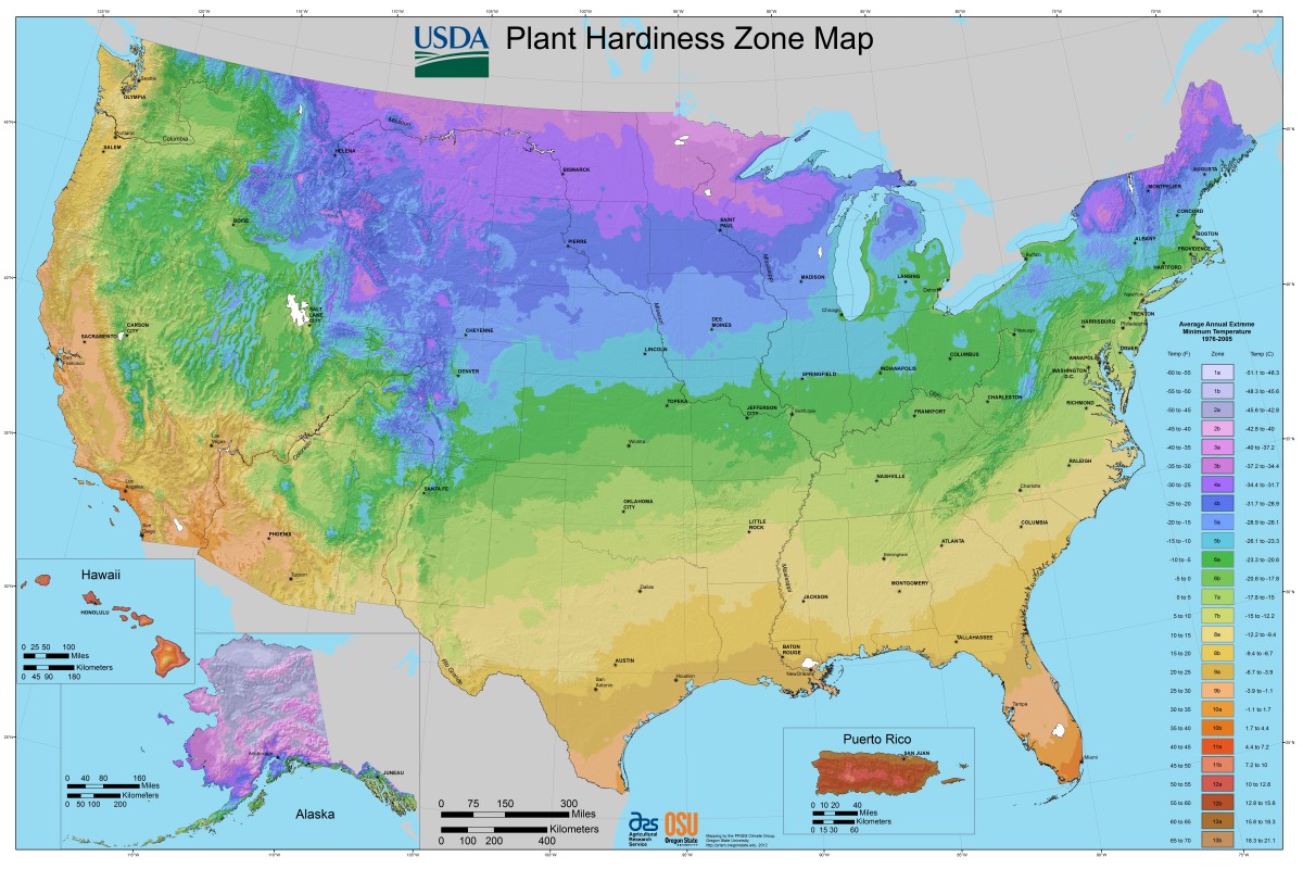 U.S. Plant Hardiness Zones Map