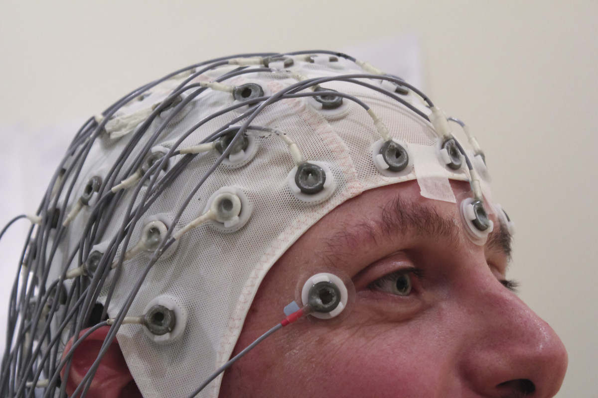 A cap containing electrodes for EEG