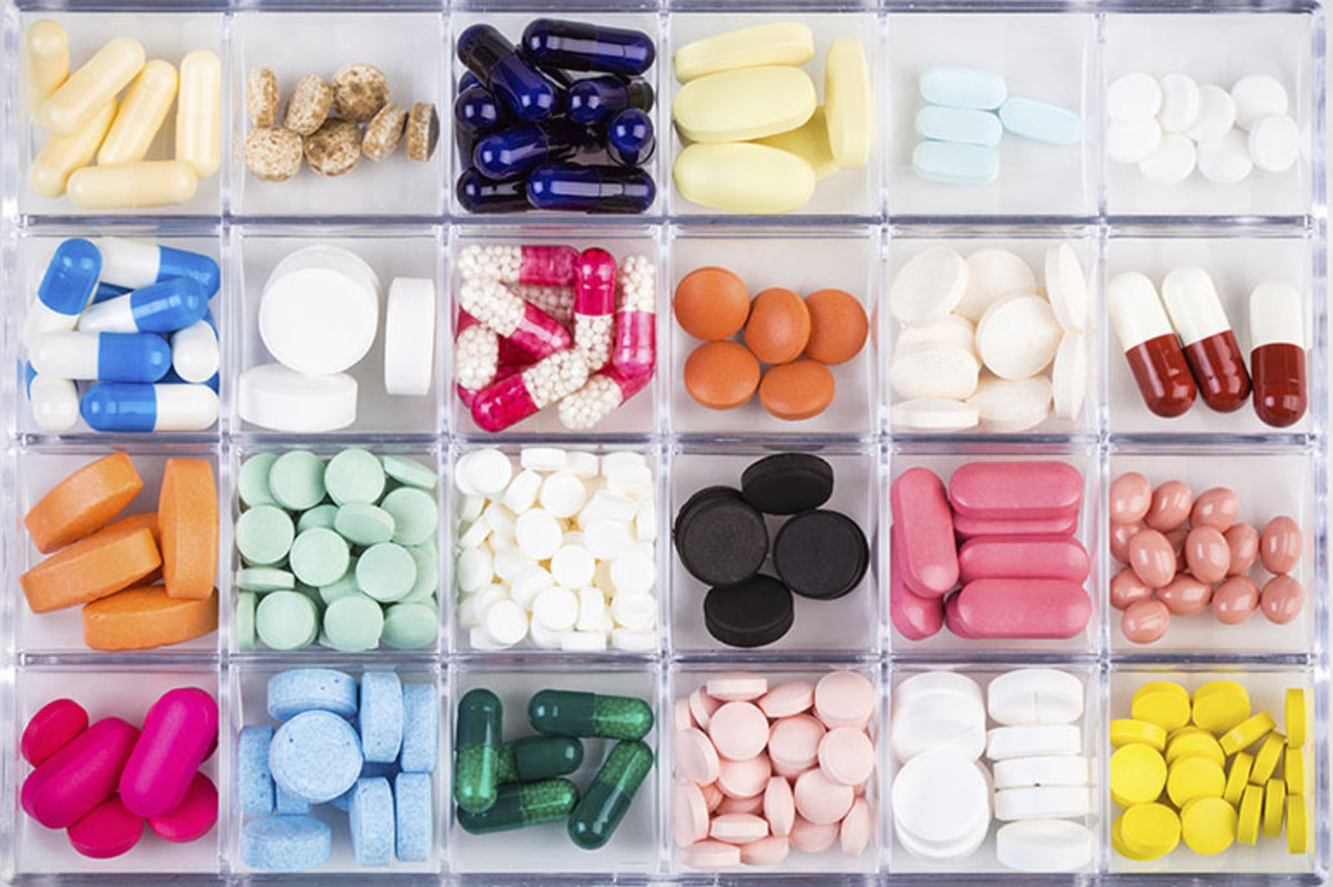 All types of pills, tablets, and capsules.