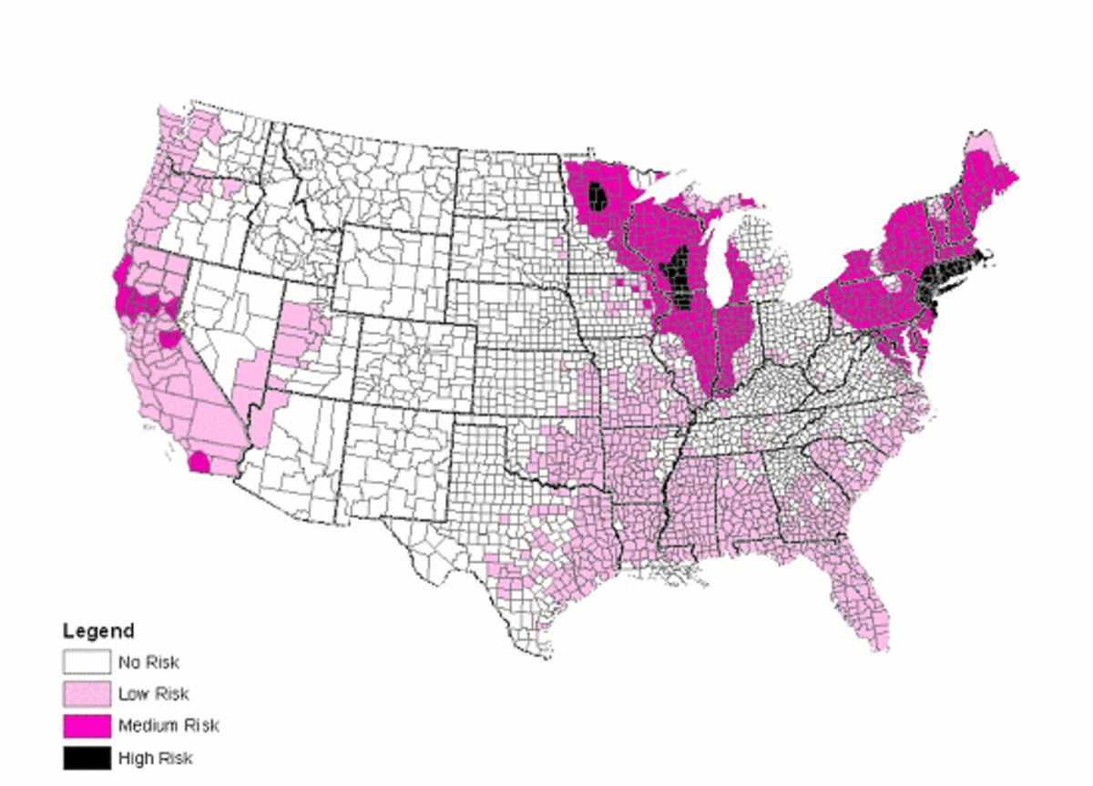 Lyme disease risk map