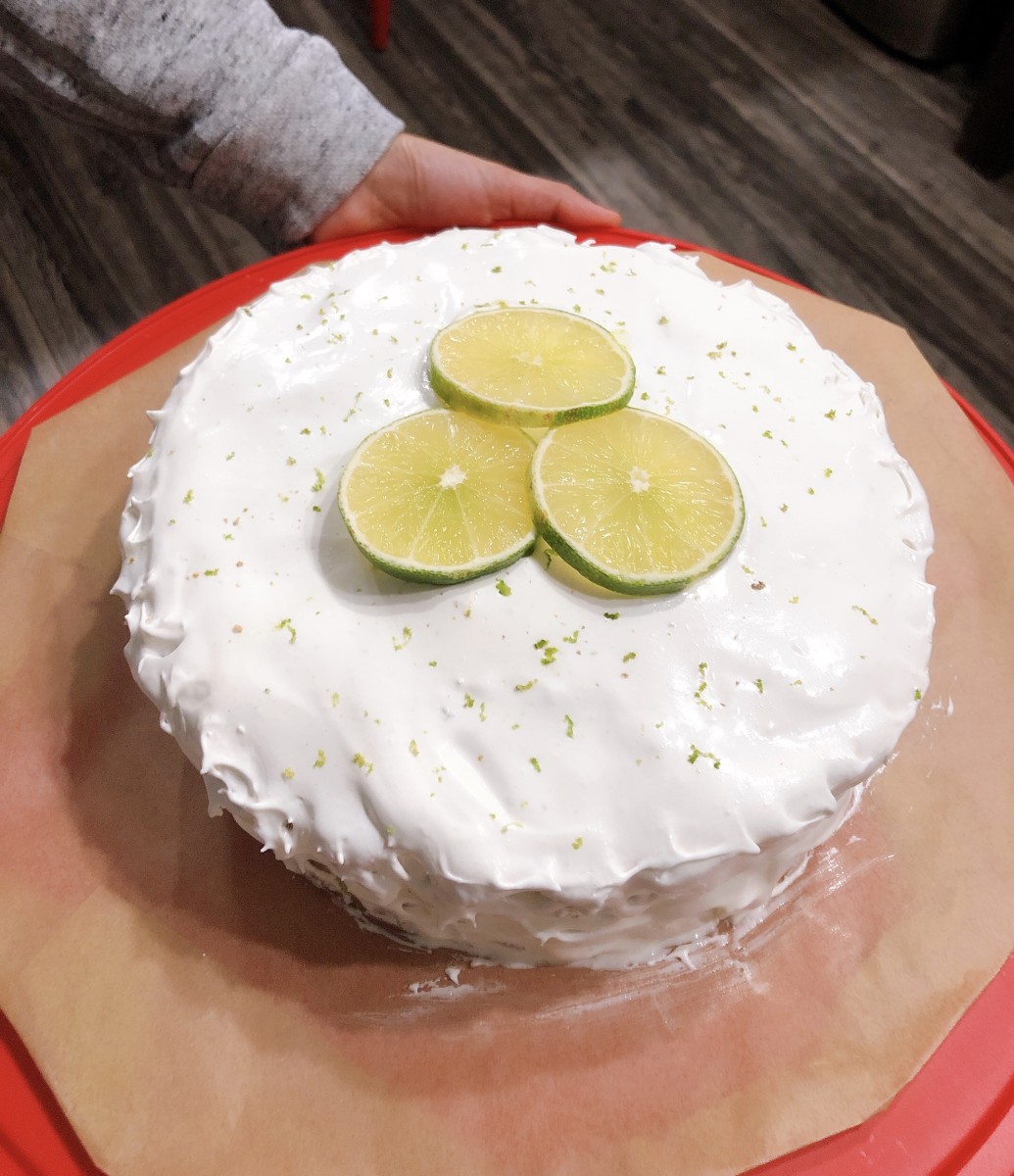 Key lime cake with key lime cream cheese frosting