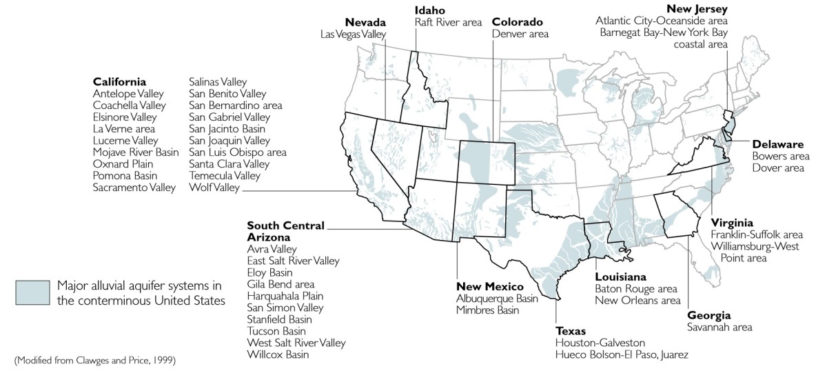 Areas of Land Subsidence in the United States. 