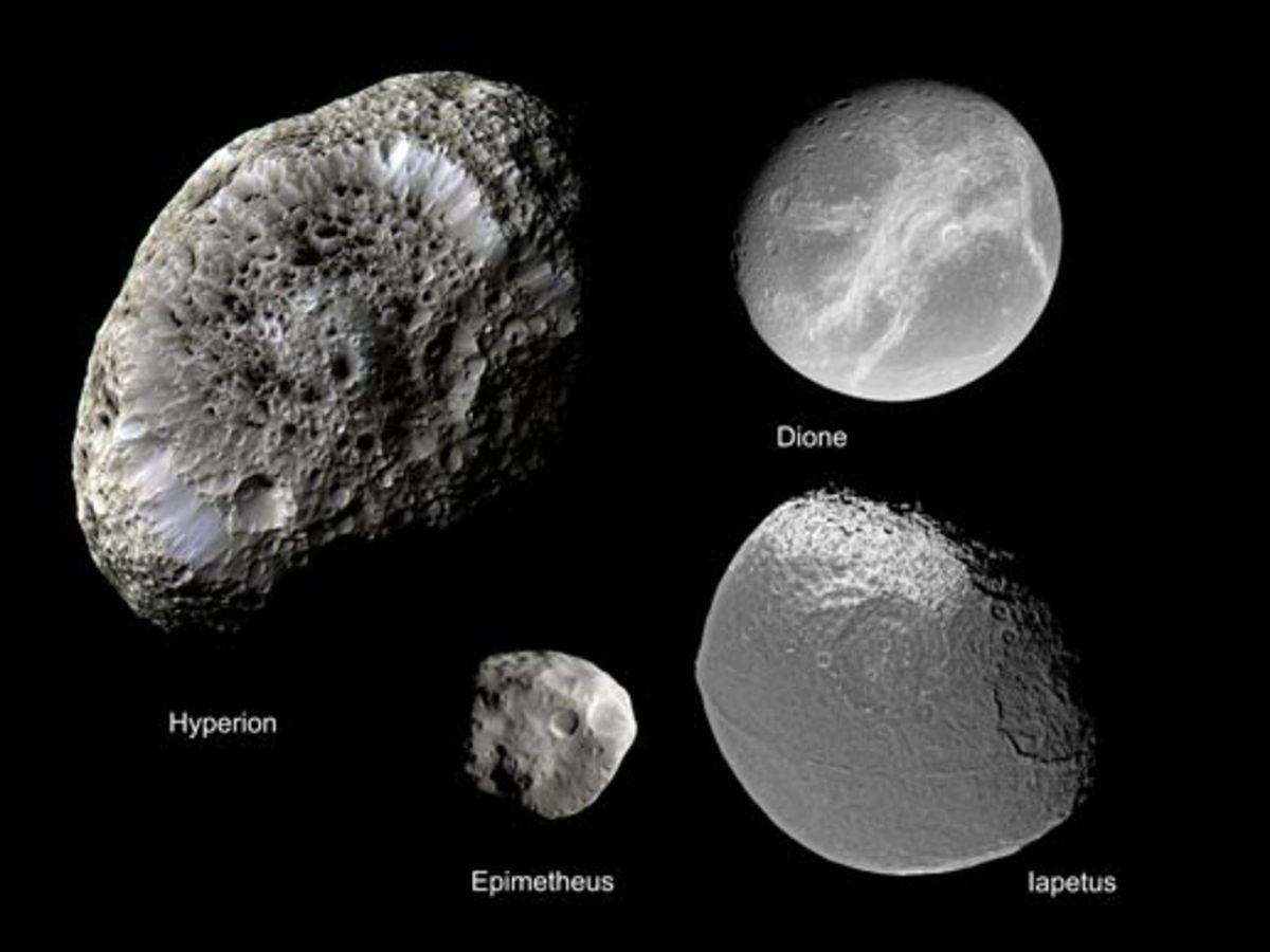 Cassini's Discoveries and Flybys of Phoebe, Hyperion, Dione, and Other Saturn Moons
