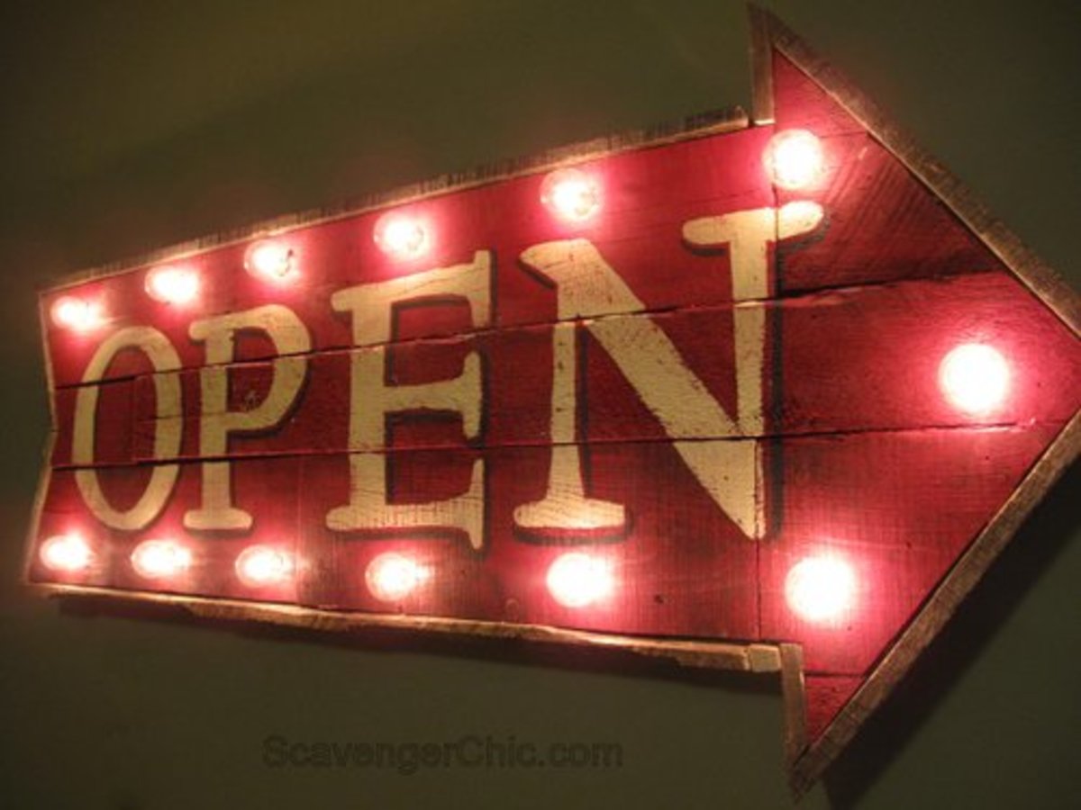 Repurpose your old wooden pallets into a number of cool crafts, including this light-up sign!