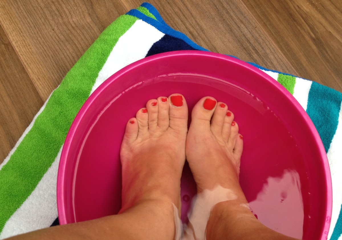Soak your feet in warm water and 4 or 5 drops of tea tree oil.