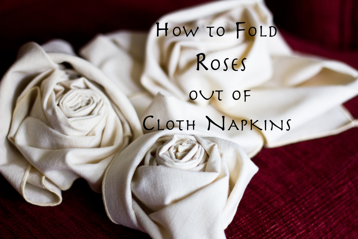 Roses folded out op napkins, and other common napkin folds.