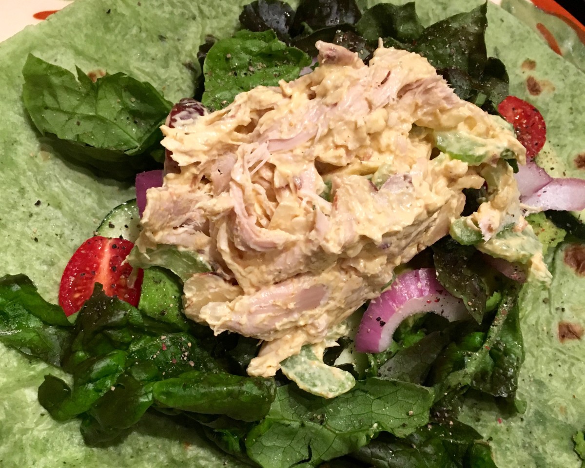 This article will show you how to make a delicious curried chicken salad wrap.
