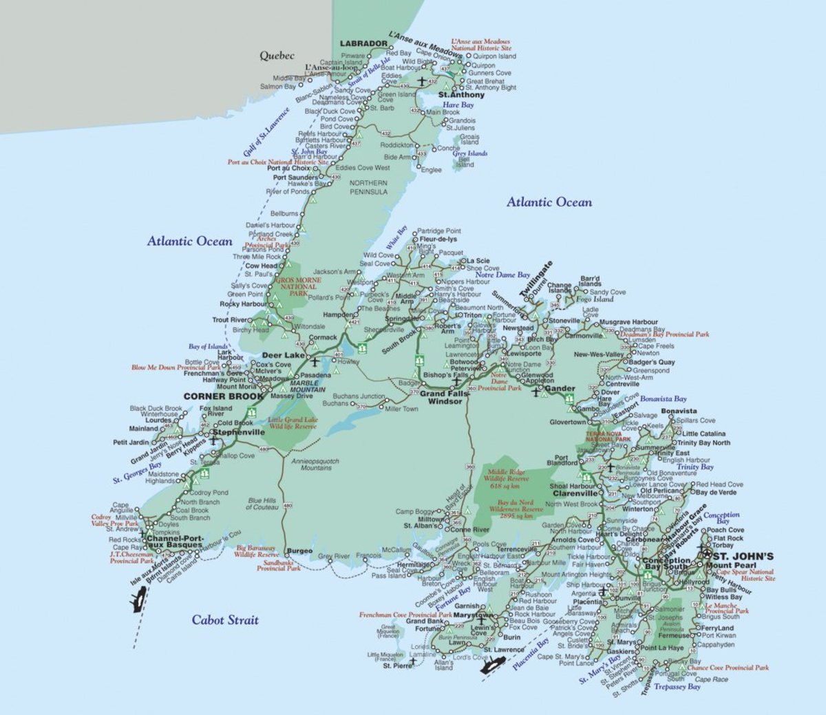 Newfoundland hiking trail maps.