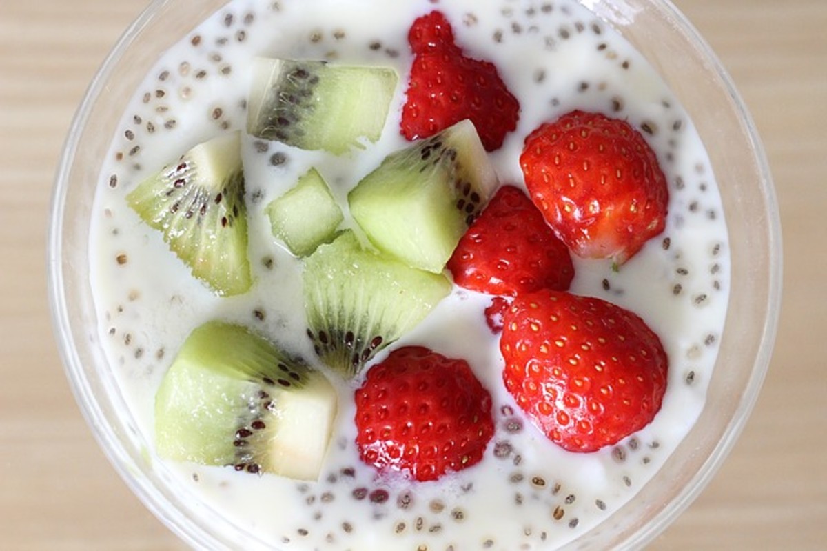 Yoghurt, Strawberries and Chia Seeds