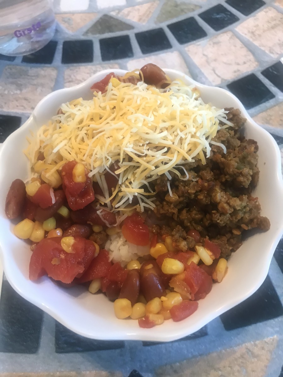 A beefless burrito bowl that's kosher and vegetarian, as well as tasty.