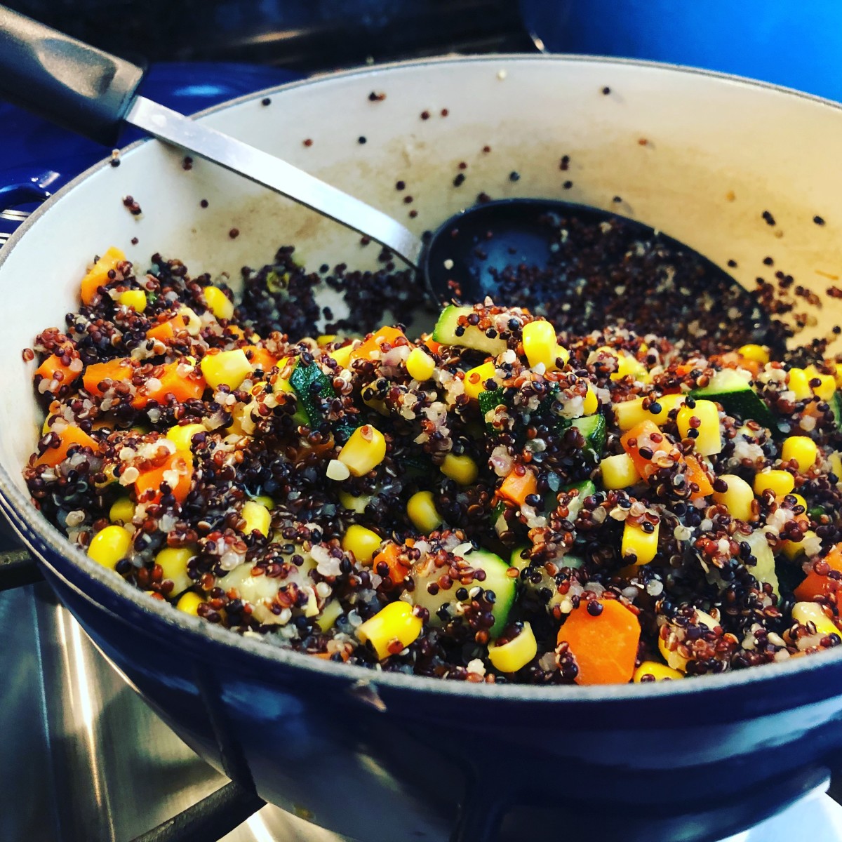 Rainbow quinoa and sautéed veggies 
