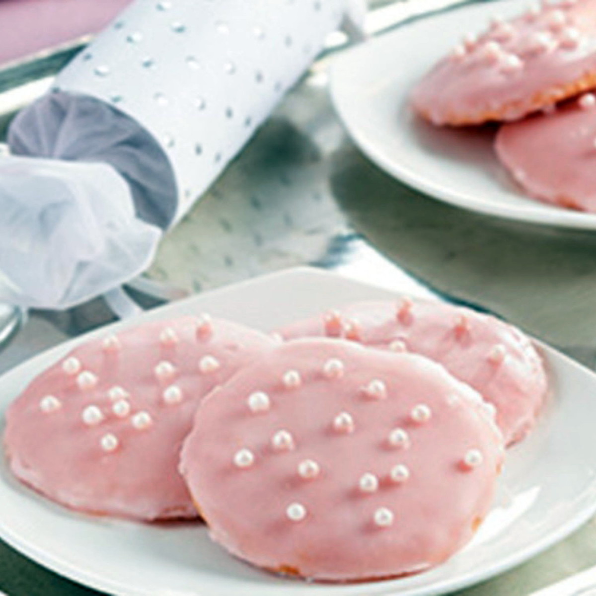 Iced Pink Champagne Cookies