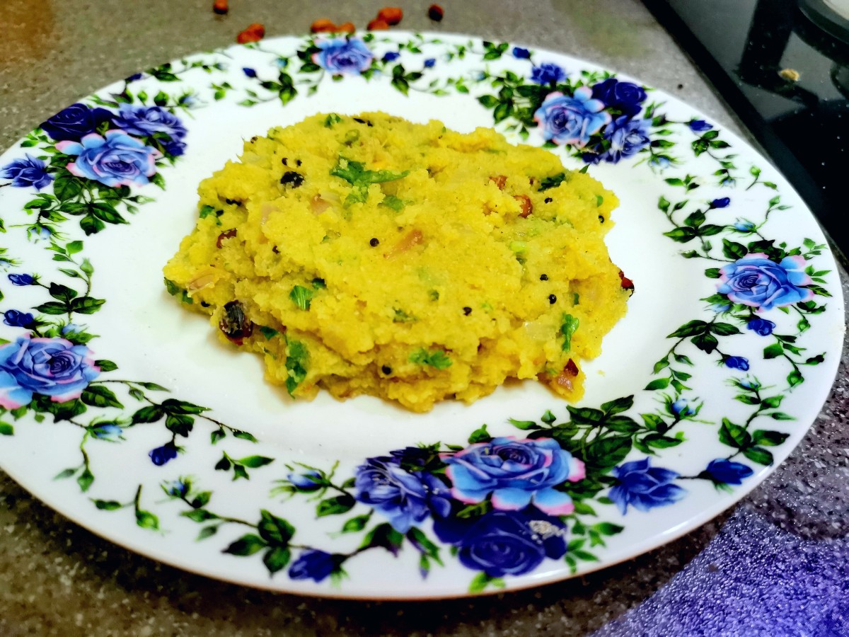 Upma is a savory Indian porridge made with semolina