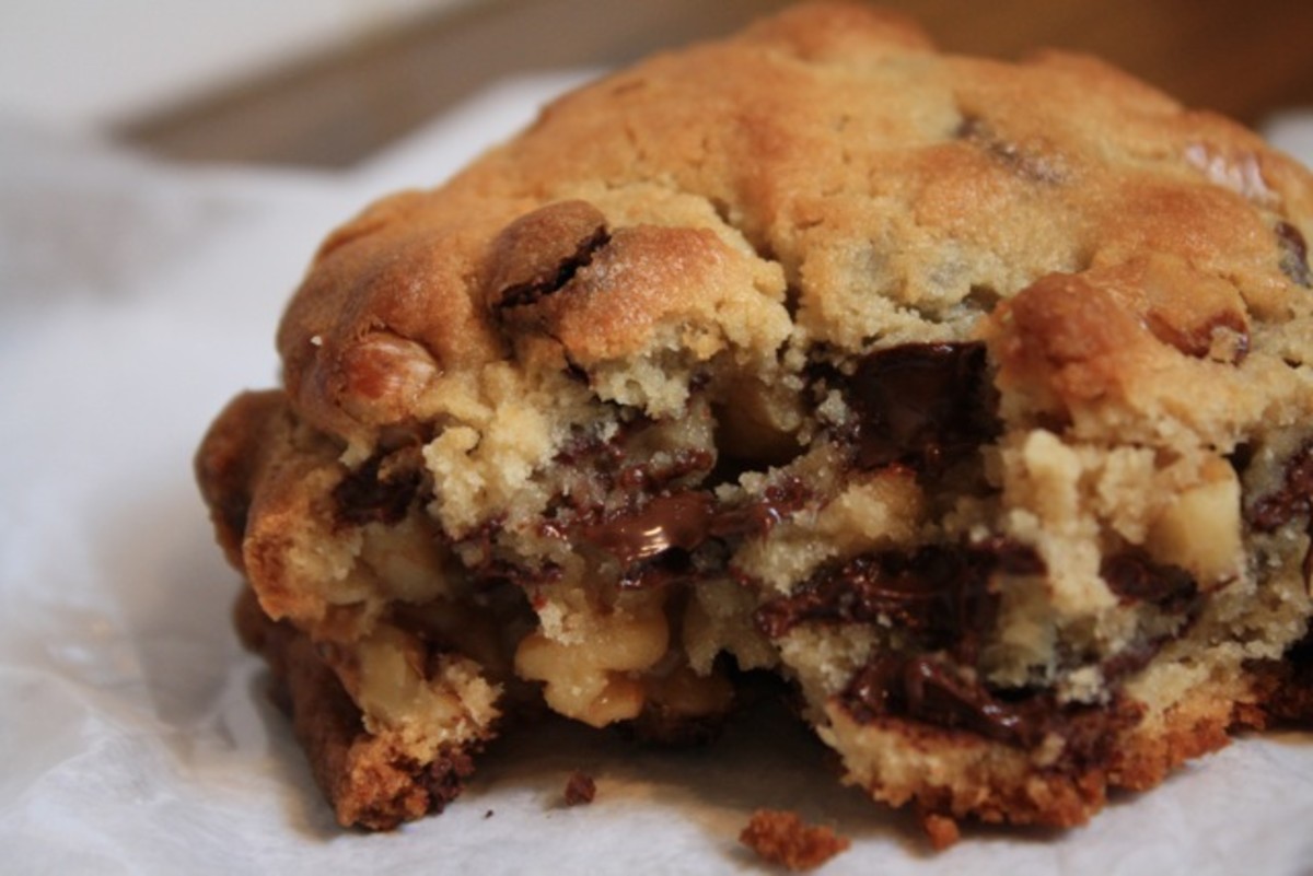 Delicious chocolate chip cookie from Levain Bakery in New York