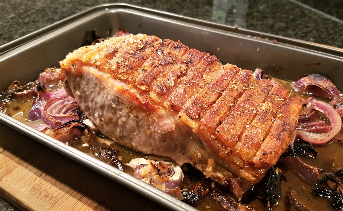 Pork loin roast with pork crackling