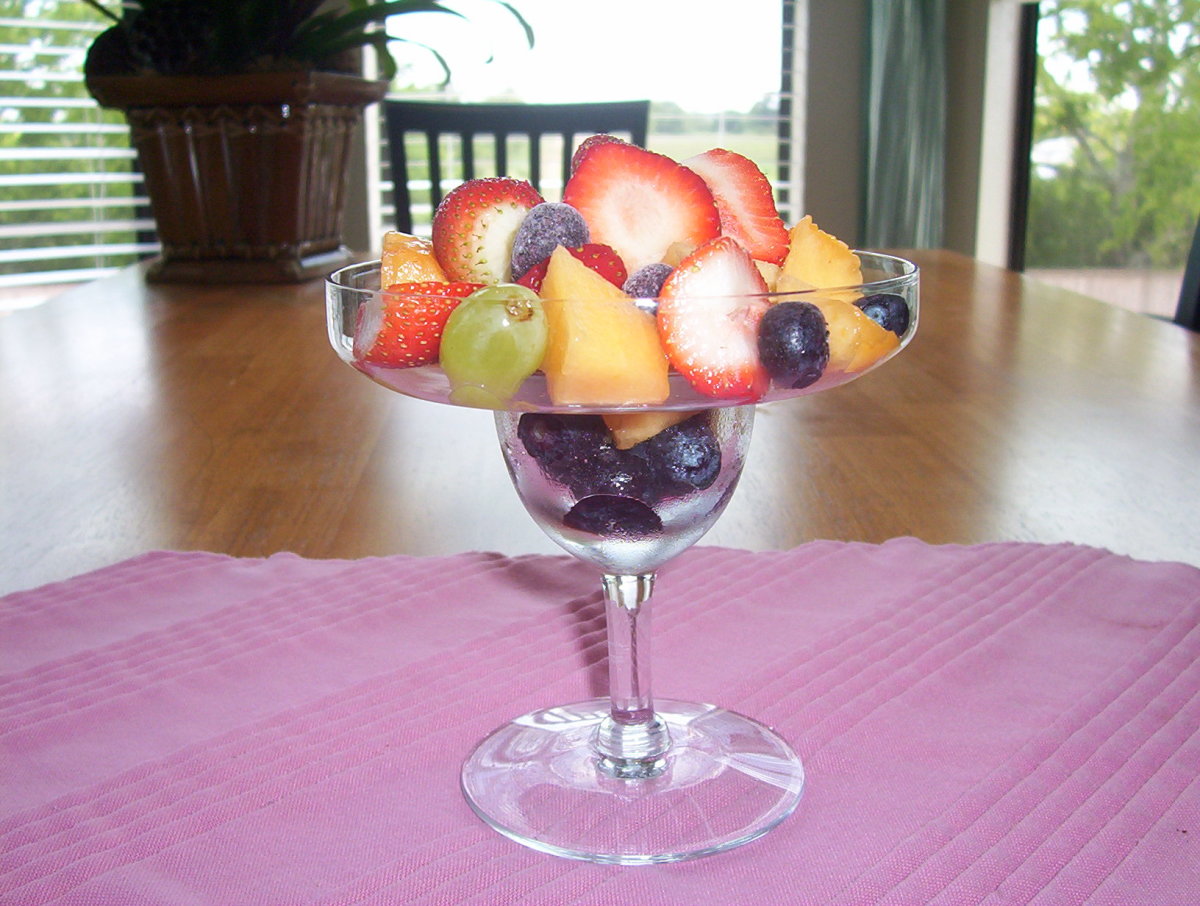 Start the meal with a pretty, gluten-free fruit cup.