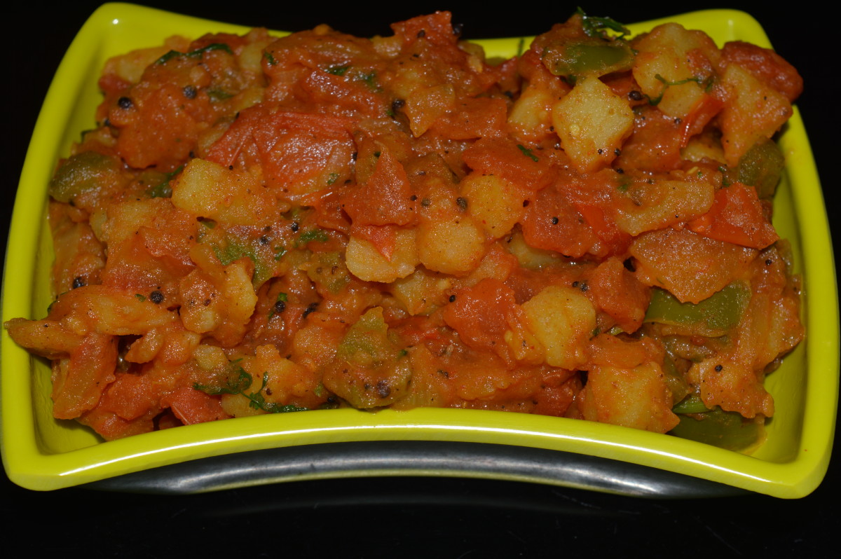Potato, Tomato, and Capsicum Dry Curry (Indian Recipe) Delishably