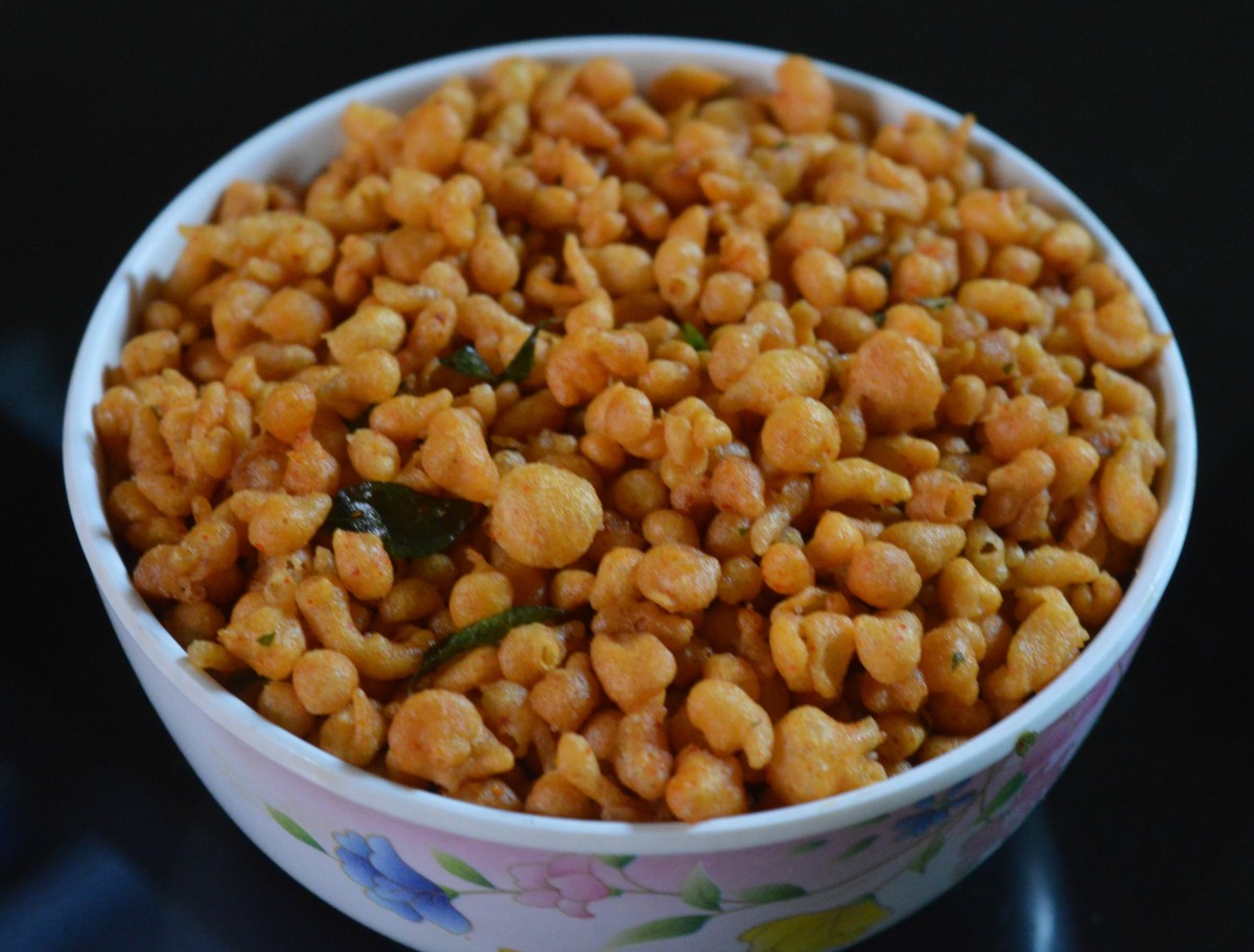 Gram Flour Indian Snacks: Khara Boondi Recipe - Delishably