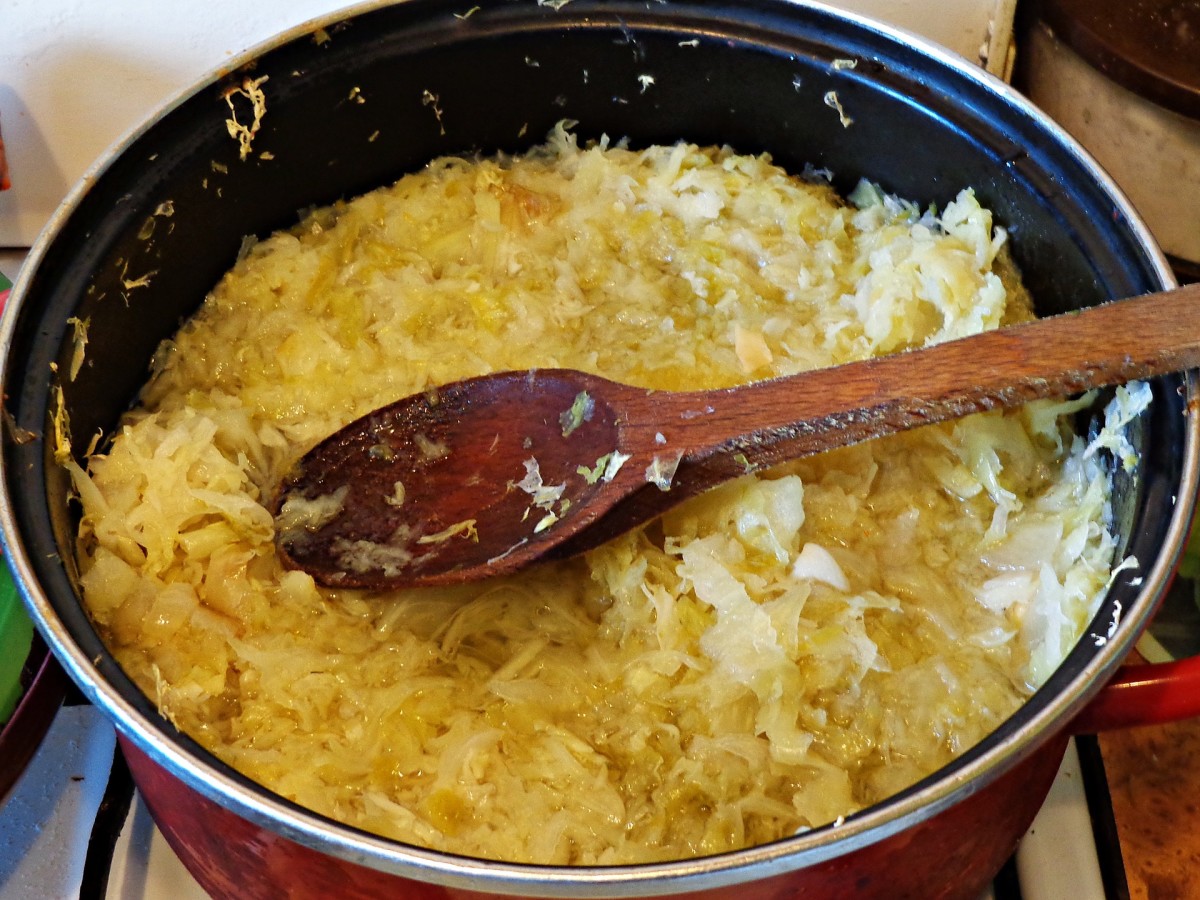 Sauerkraut is a tasty filling for pierogi.