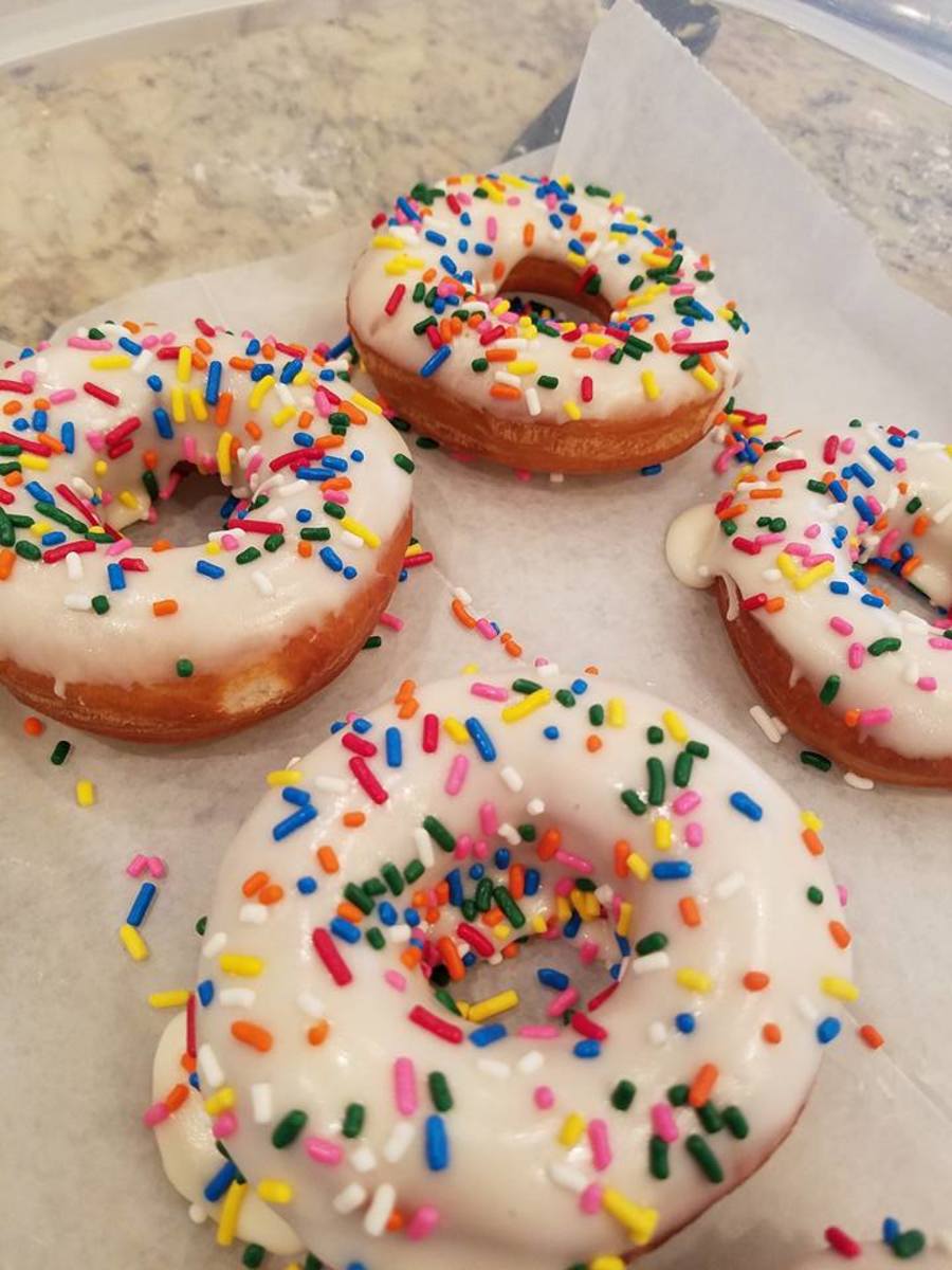 You can make yeast donuts made without eggs, nuts, or dairy, like these!