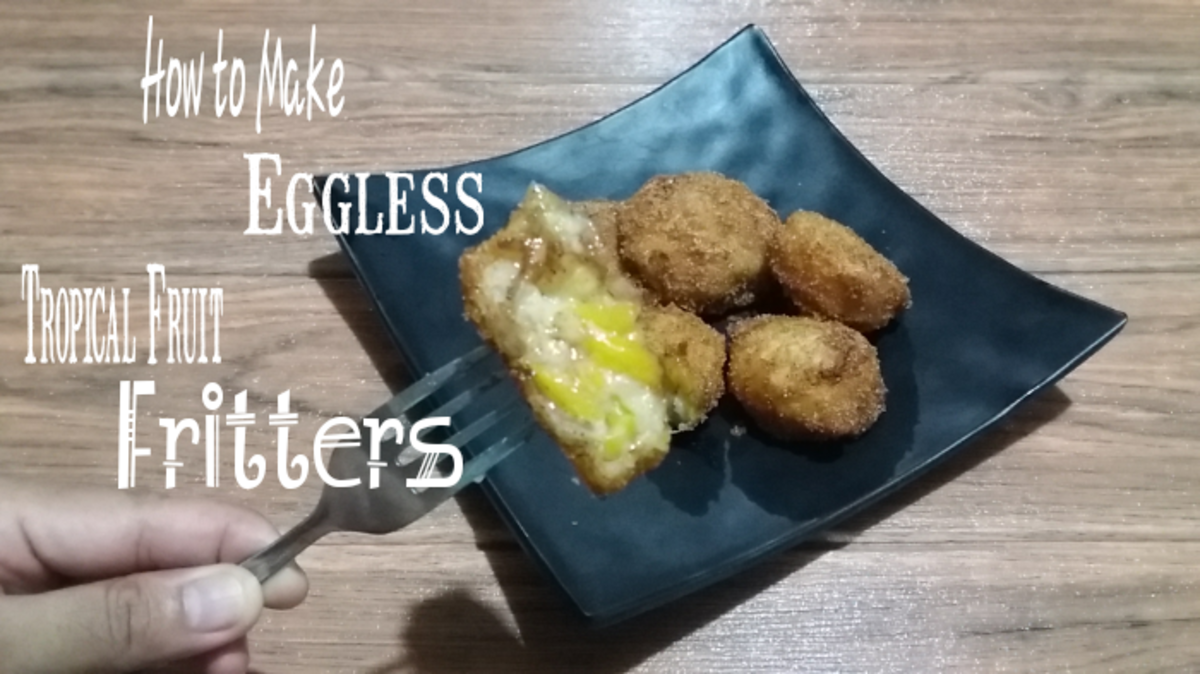 Learn how to make eggless fruit fritters! 