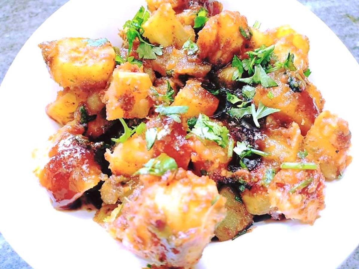 Roasted Shakarkandi Sweet Potato Chaat Recipe Delishably