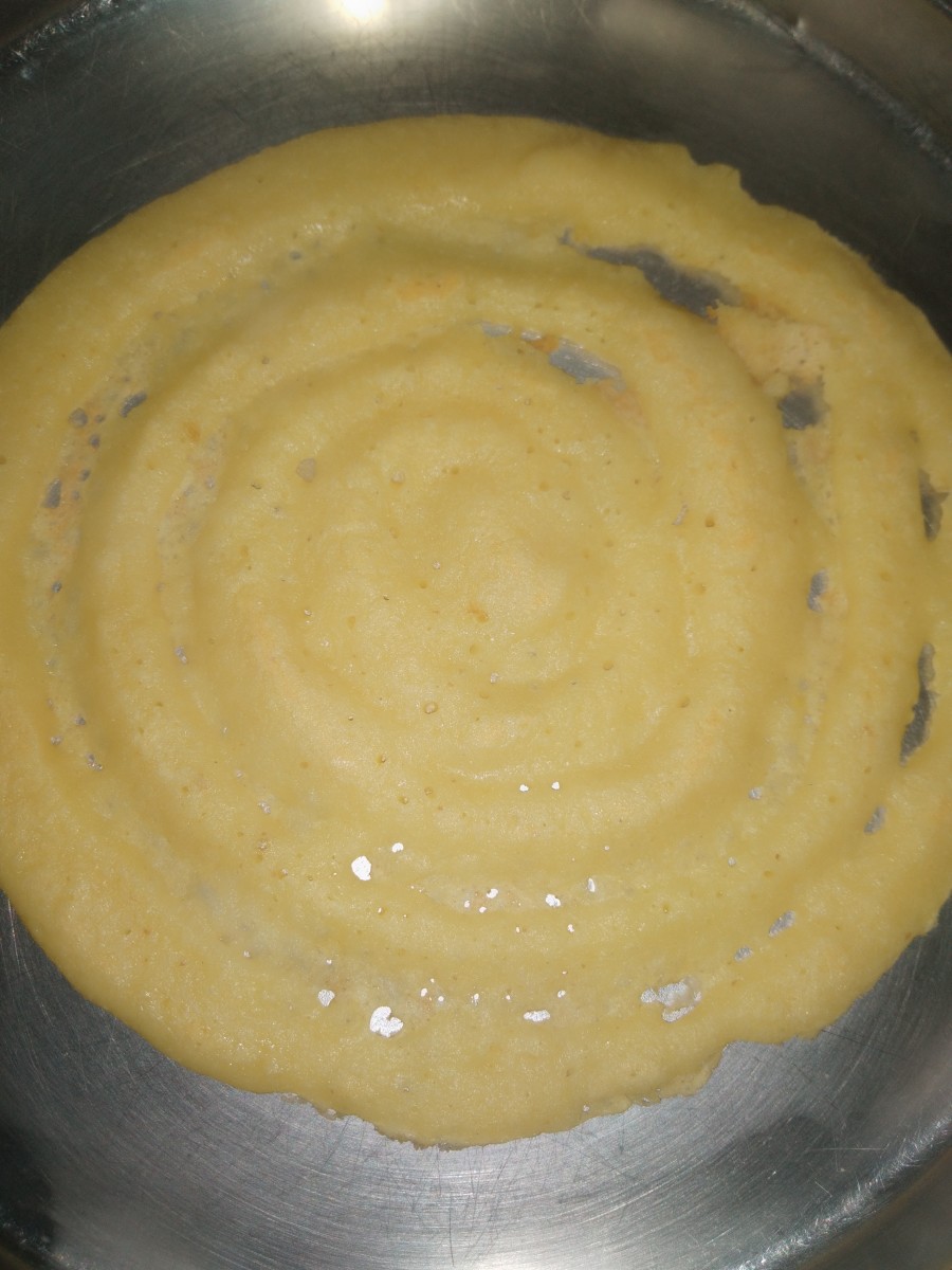 A cooked moong dal dosa.