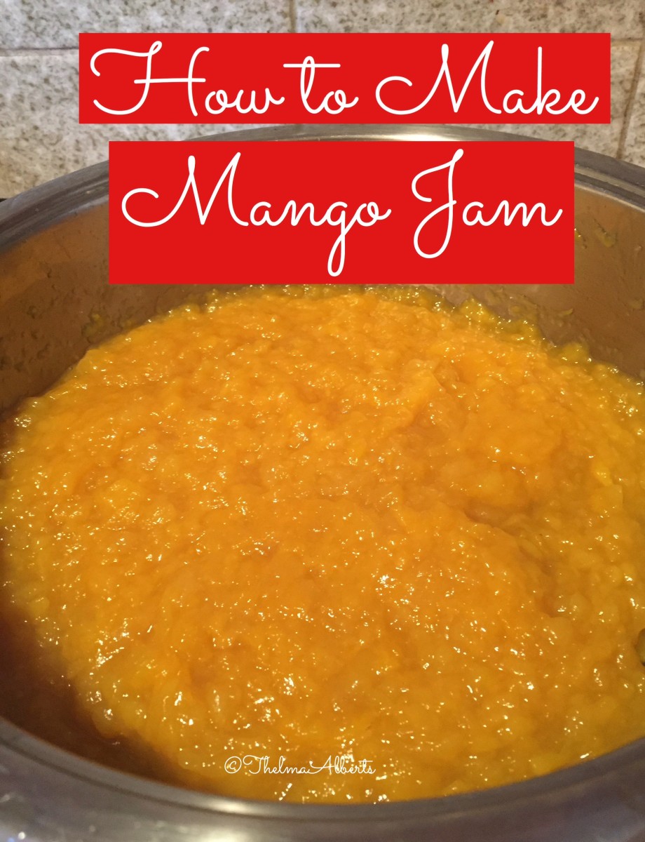 Mango jam in the making.