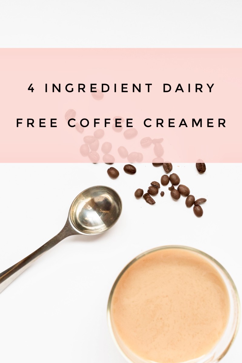 This simple coffee creamer recipe uses coconut milk, almond milk, vanilla, and stevia powder.