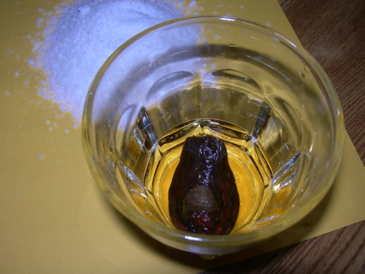 Preserved toe in a cocktail