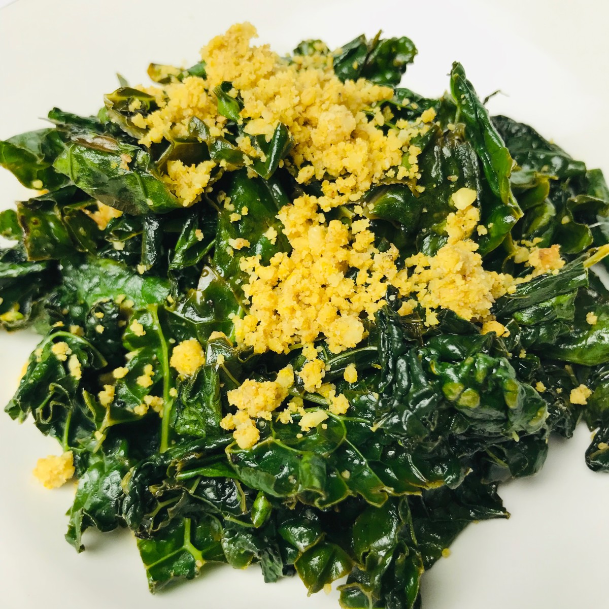 Easy Sauteed Kale With Vegan Walnut Parmesan Recipe - Delishably