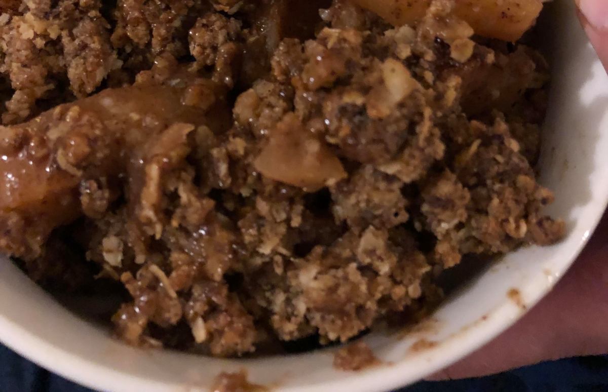 This apple crisp is low in sugar and also gluten free