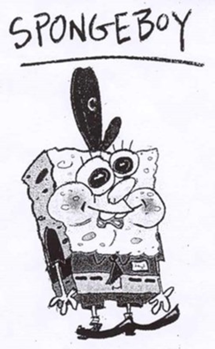 One of the original sketches by Hillenburg, entitled "Spongeboy"