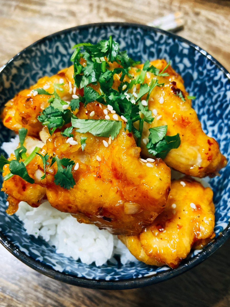 Crispy on the outside, juicy and tender in the inside. This crispy orange chicken is delicious. 
