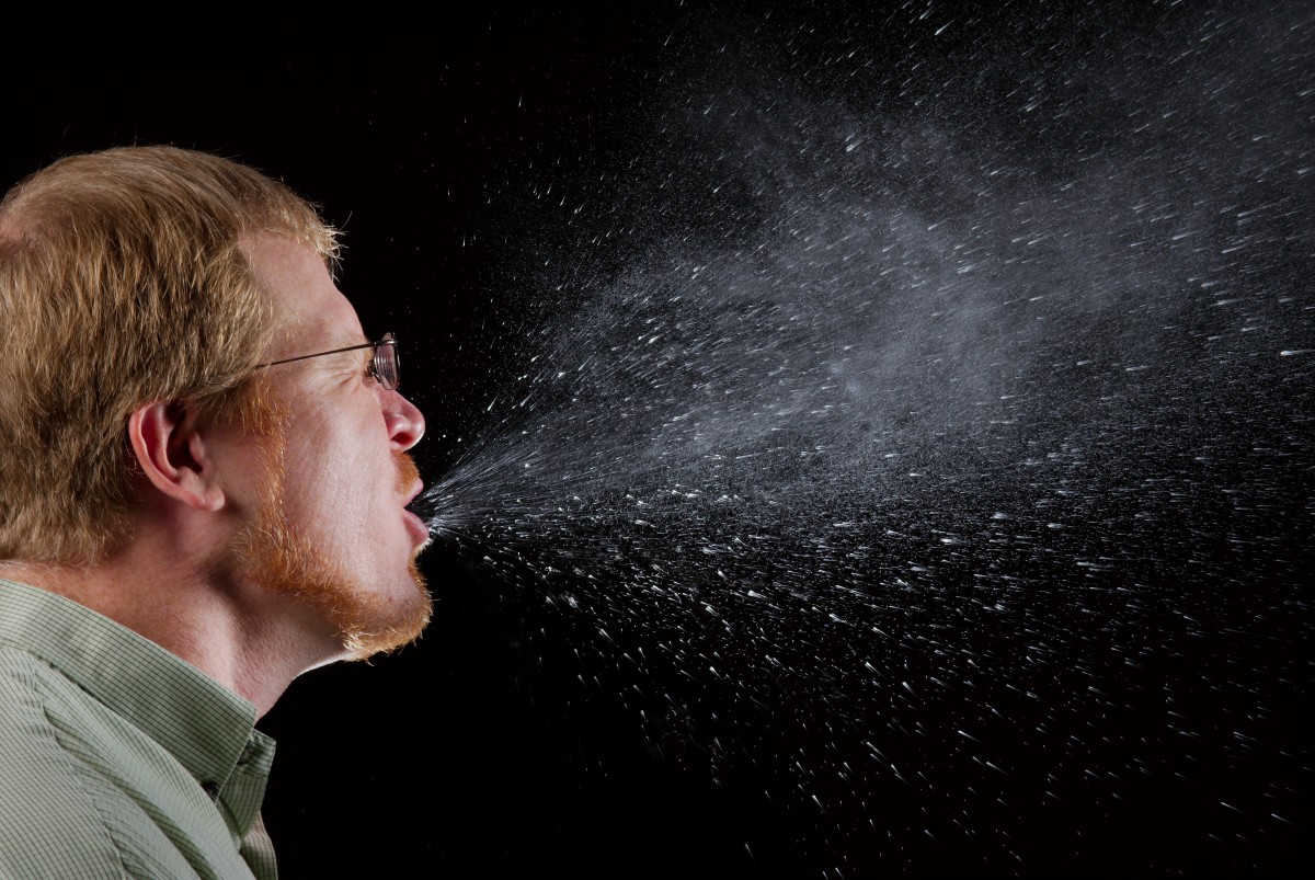 The droplets from a sneeze can travel as much as 6 ft.