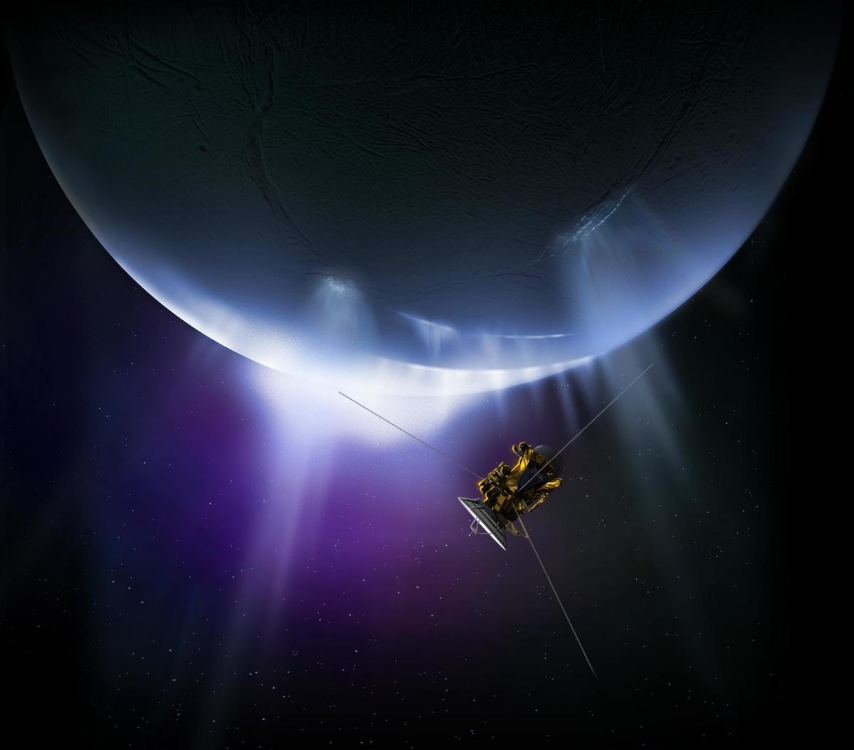 An artist's depiction of the Cassini space probe.