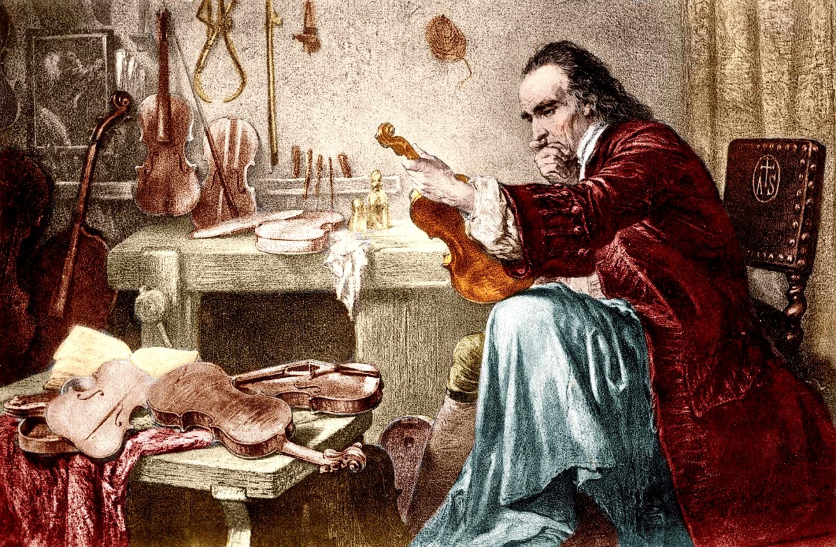 Stradivarius in his workshop