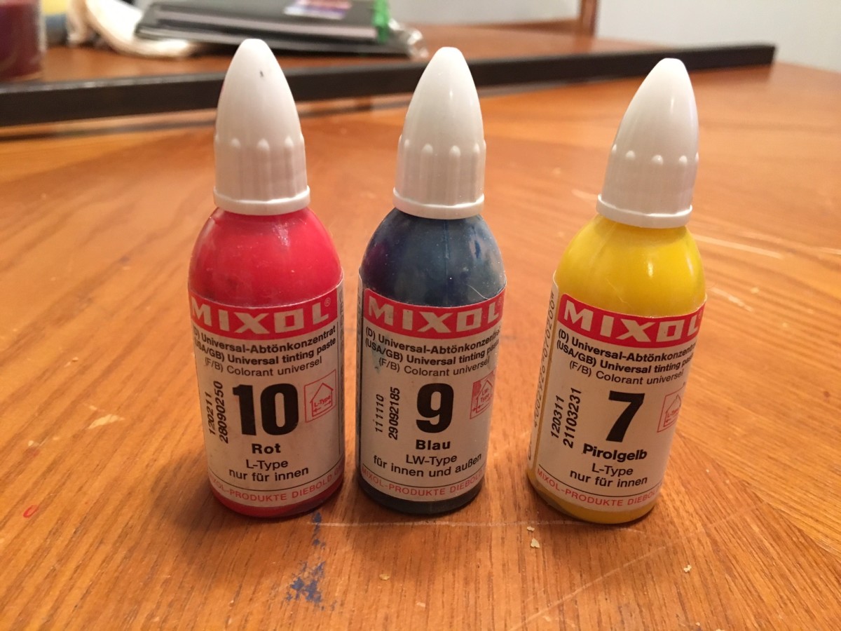 Three Colors of Mixol Universal TInts